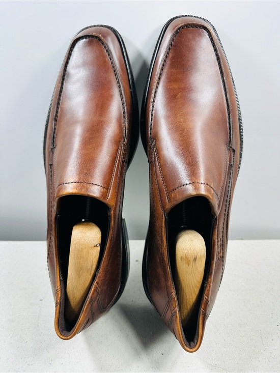 ECCO Mens 44 Slip-On Brown Leather Casual Loafers Shock Point Dress Shoes US 11 main image 5